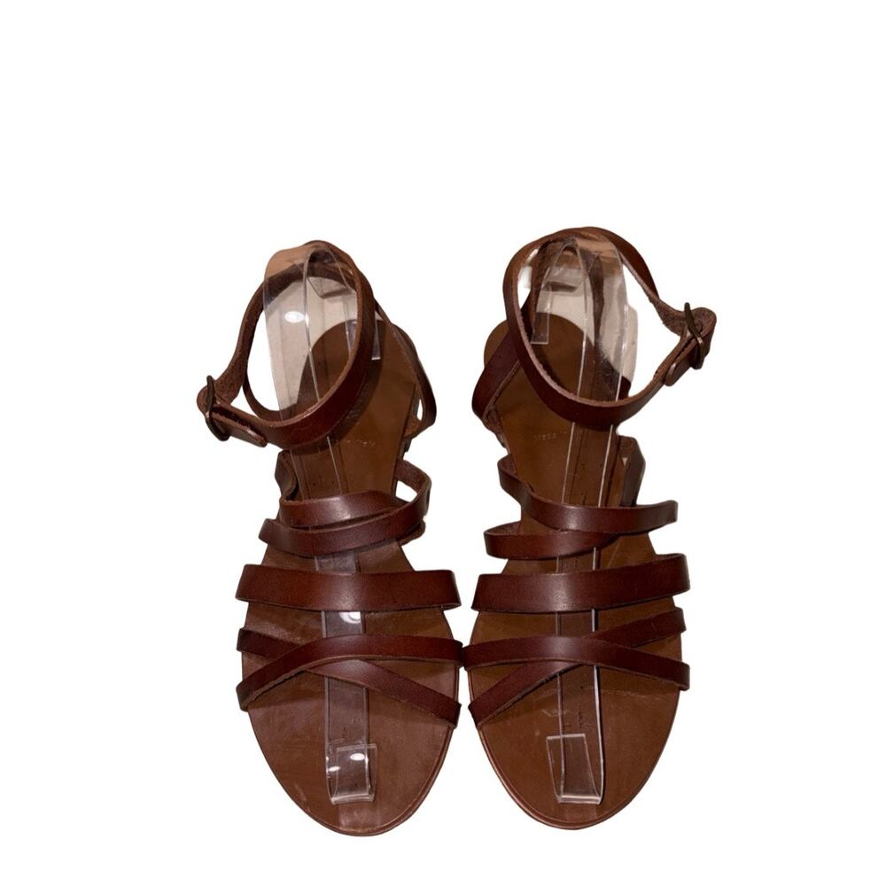 J. Crew Brown Leather Strappy Sandals     Size: 8